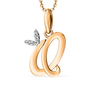 Подвеска-буква из красного золота с фианитами