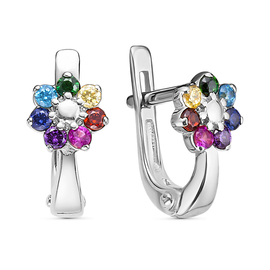 Серьги детские из серебра с фианитами