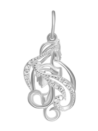 Подвеска зн.зод. "Близнецы"с вст. 9103 Серебро 925