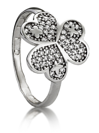 Кольцо из серебра с фианитами