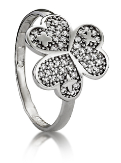 Кольцо из серебра с фианитами