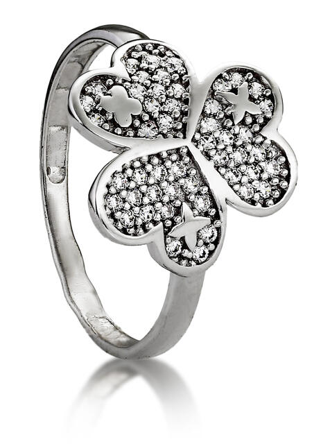 Кольцо из серебра с фианитами