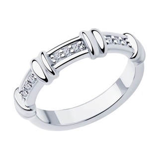 Кольцо из серебра с фианитами