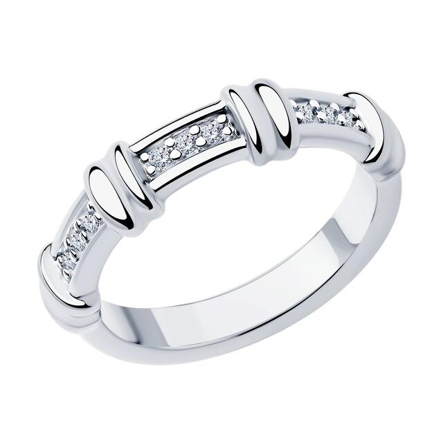 Кольцо из серебра с фианитами