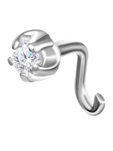 Пирсинг из серебра с фианитом