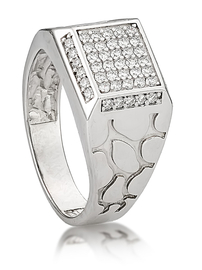 Печатка из серебра с фианитами