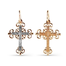 Крест из комбинированного золота 