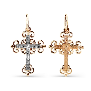 Крест из комбинированного золота 