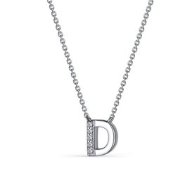 Колье с буквой из серебра с фианитами