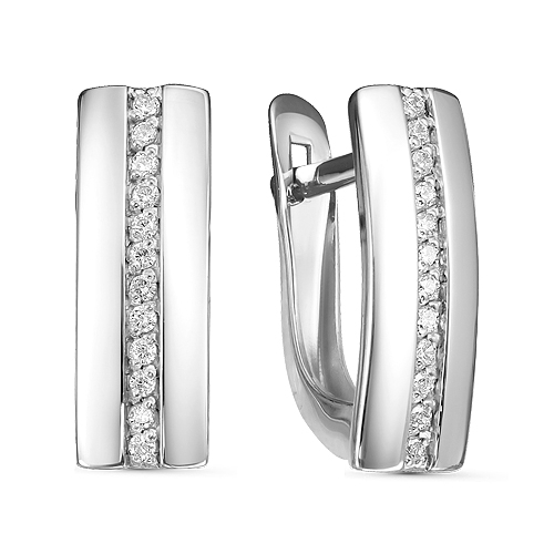 Серьги из серебра с фианитами
