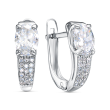 Серьги из серебра с фианитами
