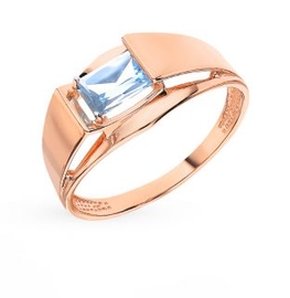 Кольцо из красного золота с топазом