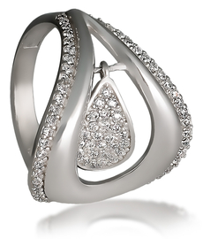 Кольцо из серебра с фианитами