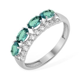 Кольцо из серебра с фианитами