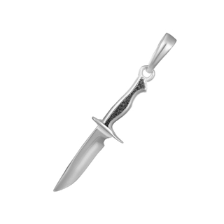 Подвеска "Нож Булат" из черненого серебра