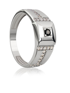 Кольцо из серебра с фианитами