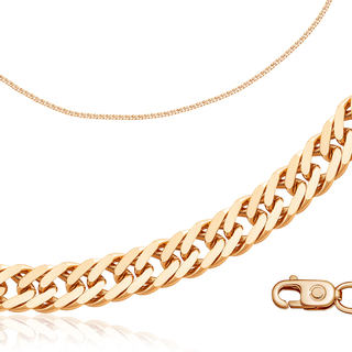 V1050020145 ЦЕПЬ ПАНЦИРЬ ДВОЙНОЙ, ПОЗОЛОЧ. р-р 45,0