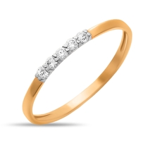 Кольцо из красного золота с фианитами