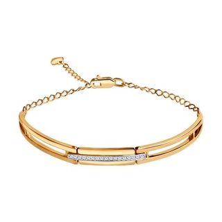 Браслет из красного золота с фианитами