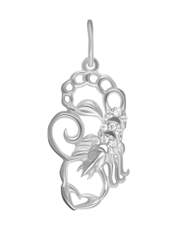 Подвеска зн.зод. "Скорпион"с вст. 9108 Серебро 925