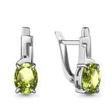 Серьги из серебра с хризолитами