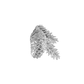 Брошь "Зимняя шишка" из родированного серебра