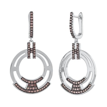 Серьги из серебра с фианитами