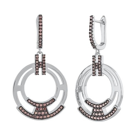 Серьги из серебра с фианитами