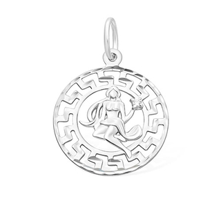 Подвеска "Знак зодиака Дева" из серебра с фианитом