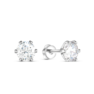 Пусеты из серебра с фианитами