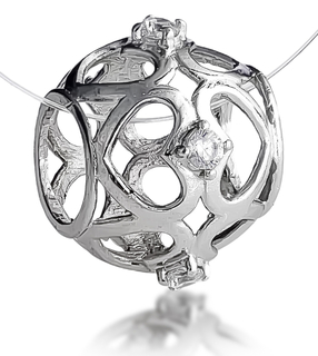 Подвеска-шарм из серебра с фианитами