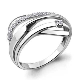 Кольцо из серебра с фианитами