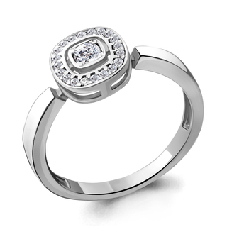 Кольцо из серебра с фианитами