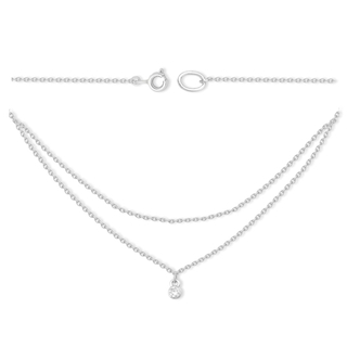 Колье из серебра с фианитом