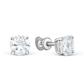 Пусеты из серебра с фианитами