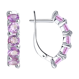 Серебряные серьги с аметистом