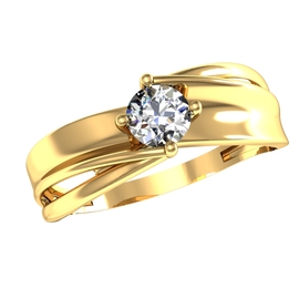 Кольцо из красного золота с фианитом