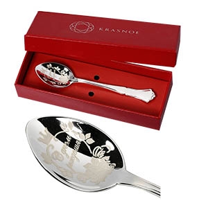 Ложка чайная из серебра с лазерной гравировкой