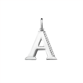 Подвеска-буква из серебра с фианитами