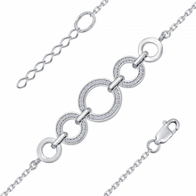 0979 браслет с фианитом родированный