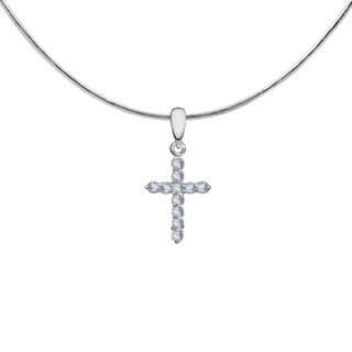 Подвеска-крест из серебра с фианитами