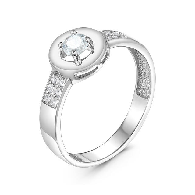 Кольцо из серебра с фианитами