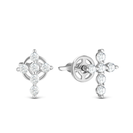 Пусеты из серебра с фианитами