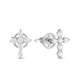 Пусеты из серебра с фианитами