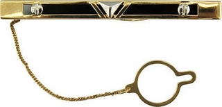 Зажим для галстука из комбинированного золота с эмалью