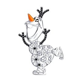 Брошь "Олаф" из серебра с фианитами 