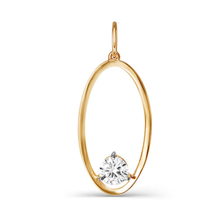 Подвеска из красного золота с фианитом