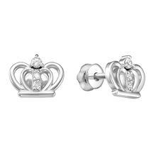 0423 Серьги с фианитом родированные серебро 925*