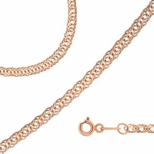 Цепь из красного золота плетения Ромб с алмазной гранью