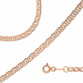 Цепь из красного золота плетения Ромб с алмазной гранью